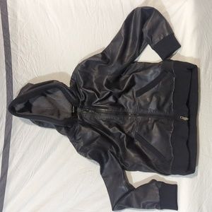 COPY - Size L Rag & Bone Lamb Leather Zip Up Hooded Jacket